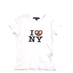 Harper & Ivy Jr T-Shirt I  Pretzel <3 NY New Top NWT Size XS